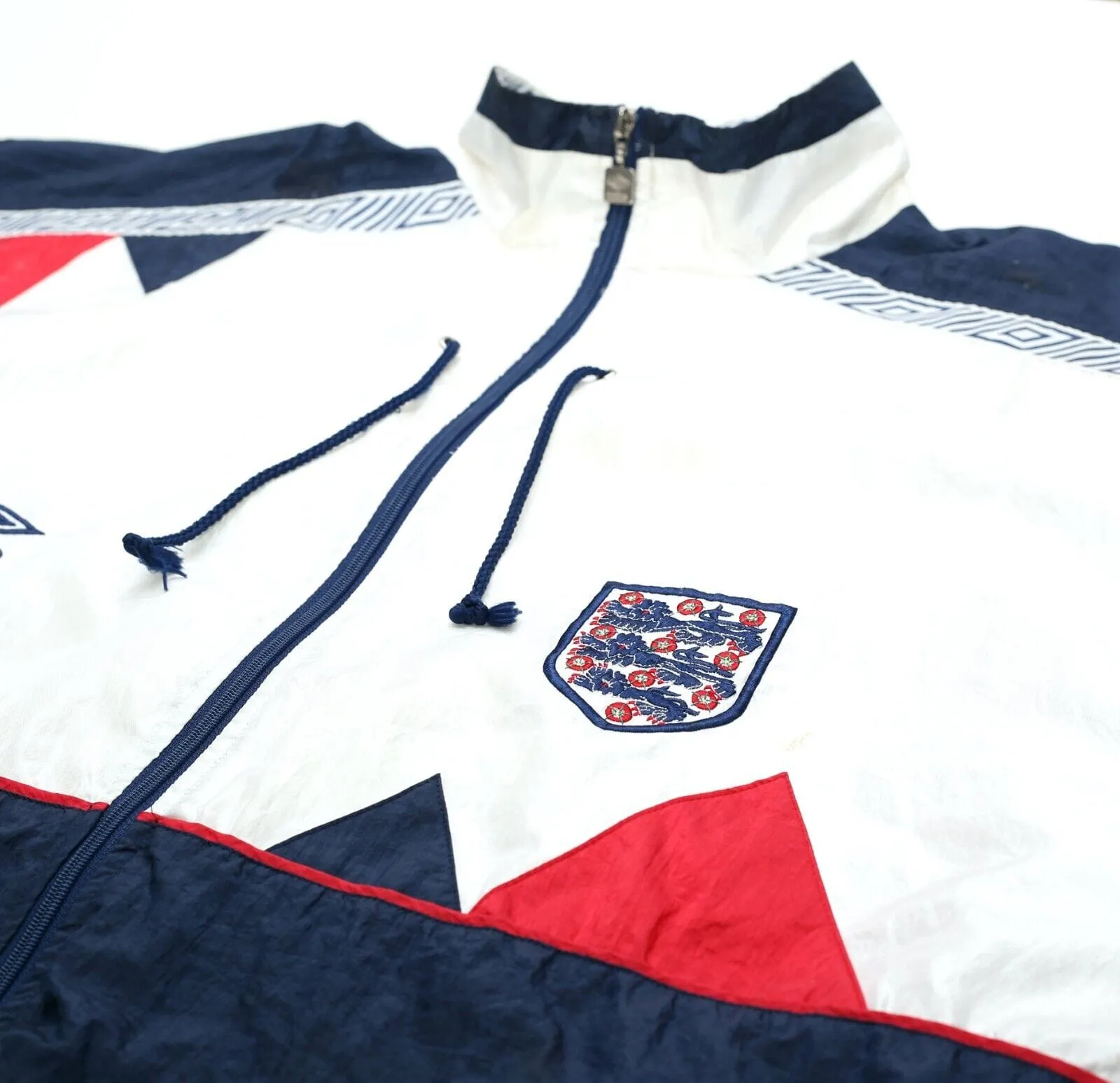 1990/92 ENGLAND Vintage Umbro Football Track Top Shell Jacket (XL) Italia 90