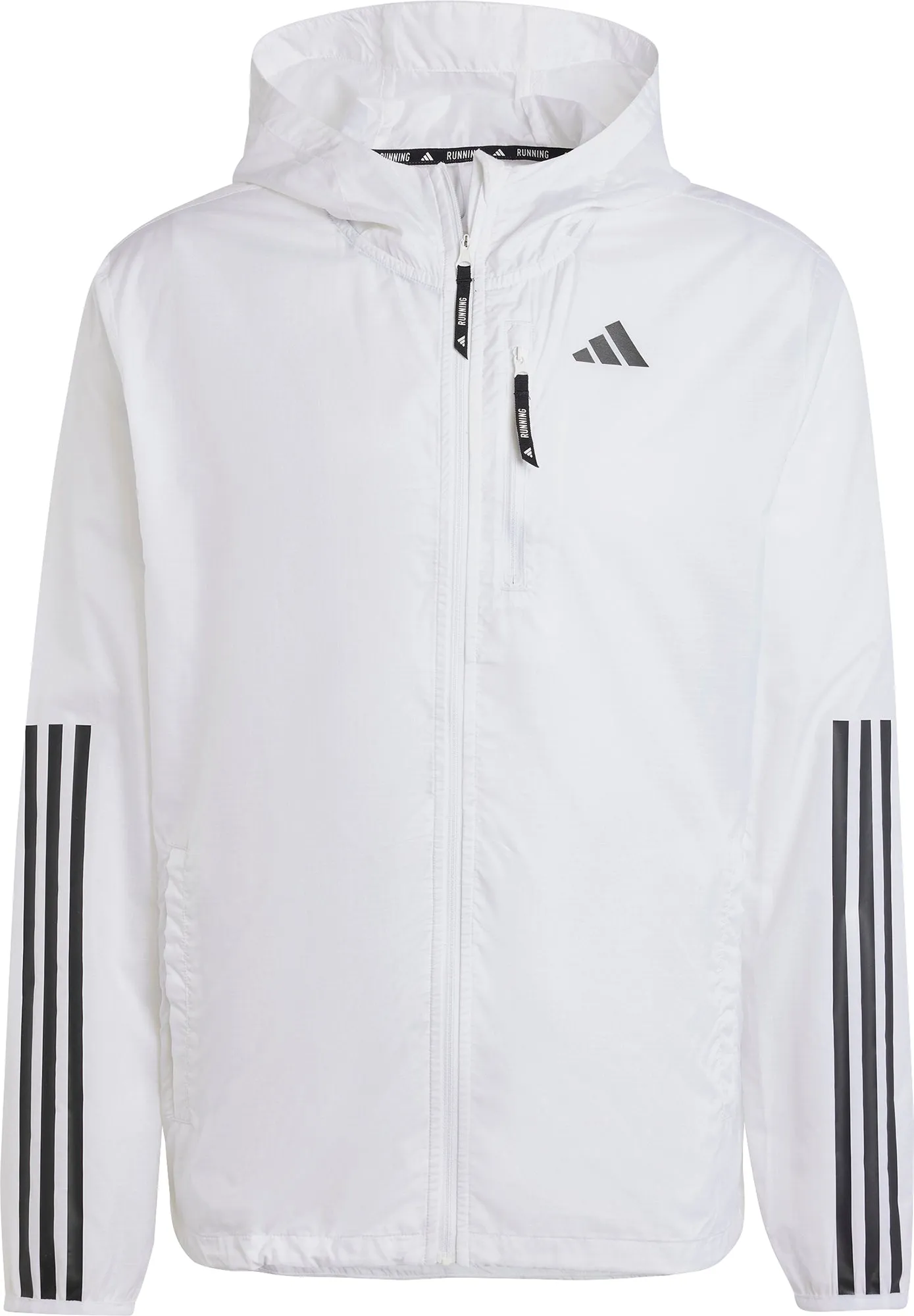 adidas Own The Run 3 Stripes Mens Running Jacket - White