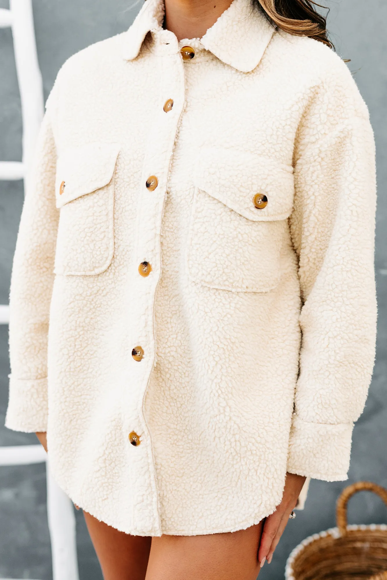 All Sheeps And Sizes Oversized Sherpa Jacket (Cream)