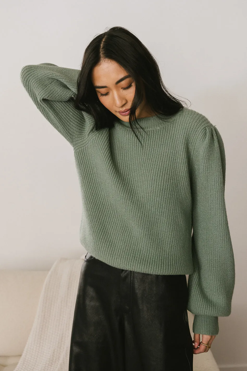 Amber Knit Sweater in Sage - FINAL SALE