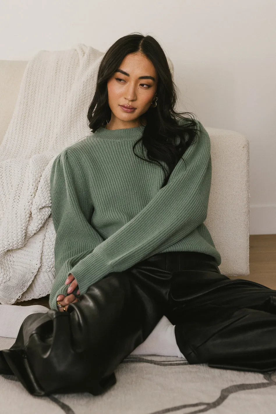 Amber Knit Sweater in Sage - FINAL SALE