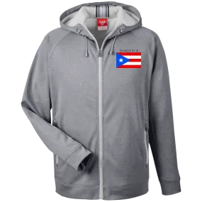 Boricua Men's Heathered Performance Hooded Jacket