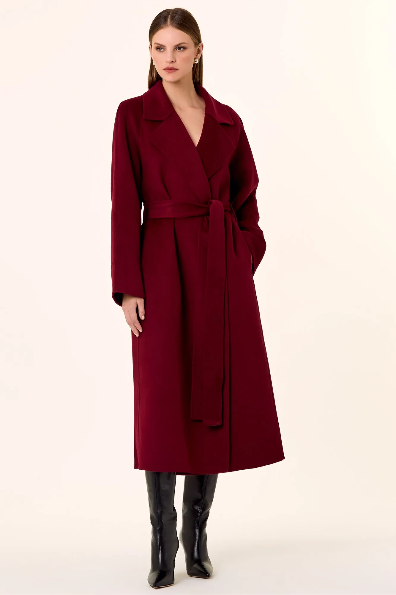 Candice Wool Coat - Dark Plum