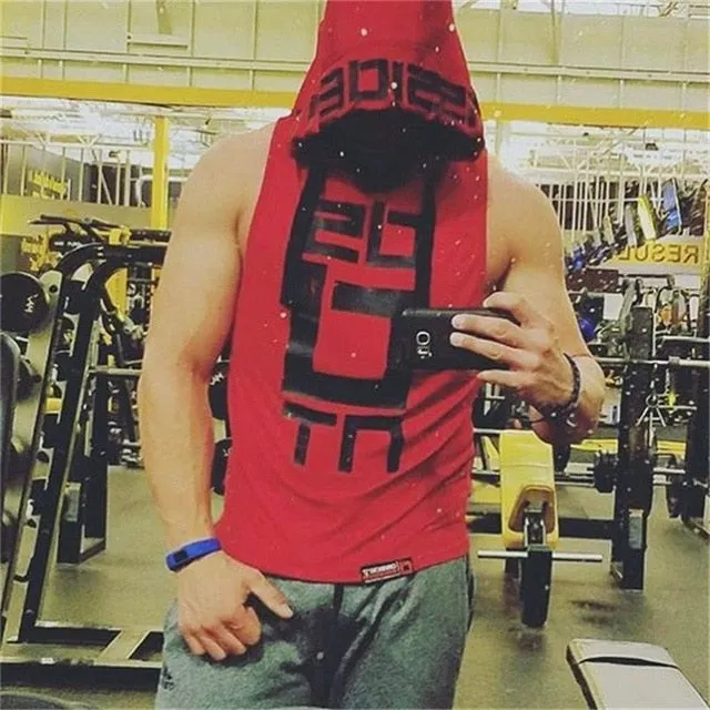 Mens Fitness Hoodies Sleeveless Hoodie Fitness Sweatshirt Boys Hooded Tops Bodybuilding Clothing Workout Hip Hop Activewear