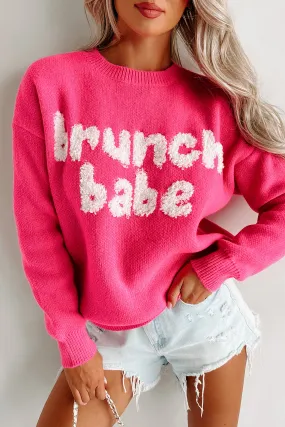 "Brunch Babe" Sweater (Fuchsia)