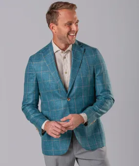 Wool-Silk-Linen Plaid Sport Coat